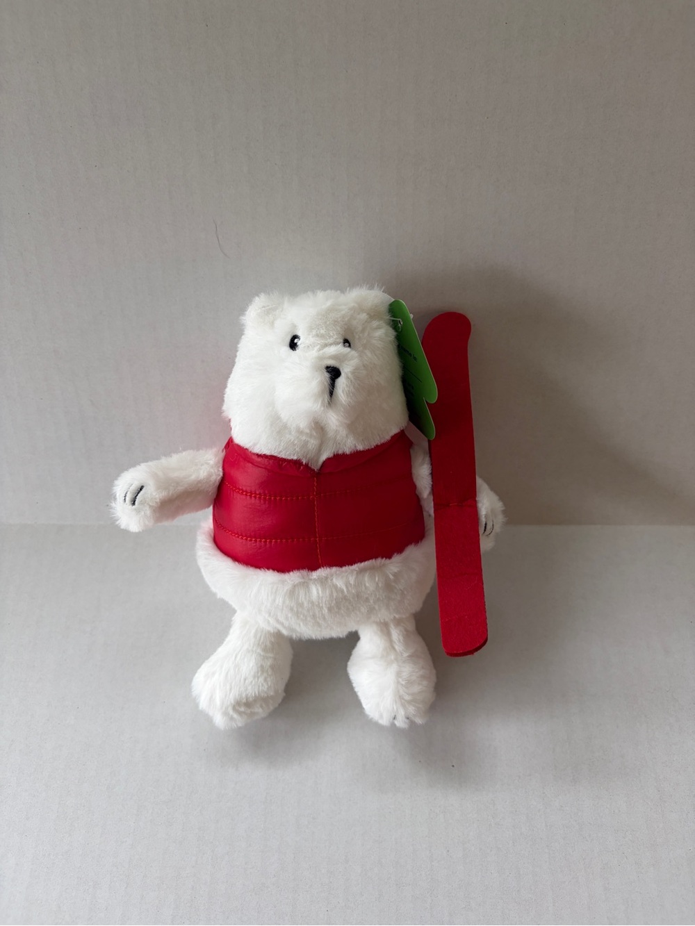Target White Plush Bear with Red Vest Holiday Plush